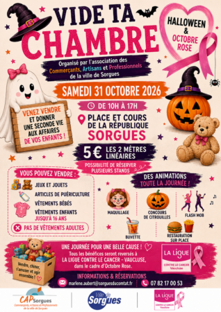 VIDE TA CHAMBRE d’Halloween et Octobre Rose