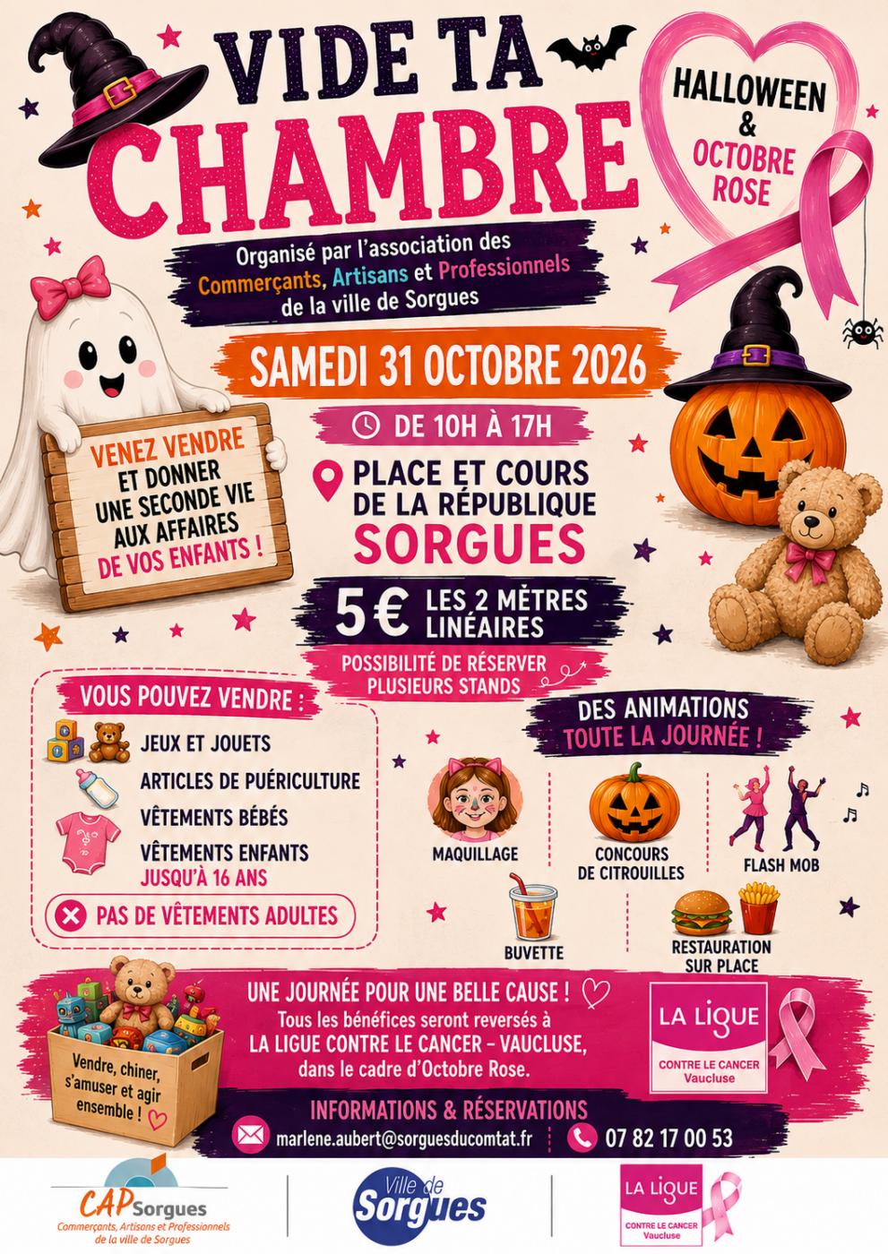 VIDE TA CHAMBRE d’Halloween et Octobre Rose