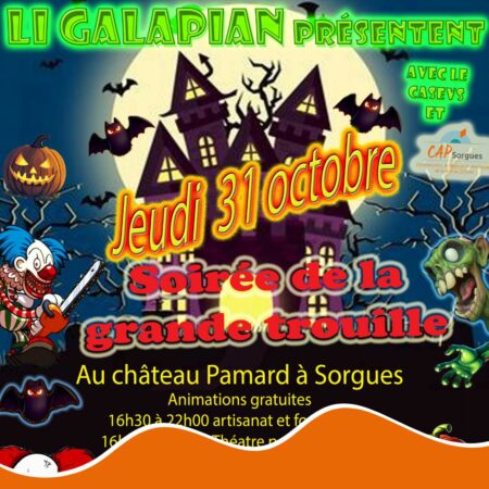 Halloween, soirée, la grande trouille, Sorgues, Château Pamard, Cap Sorgues, animation