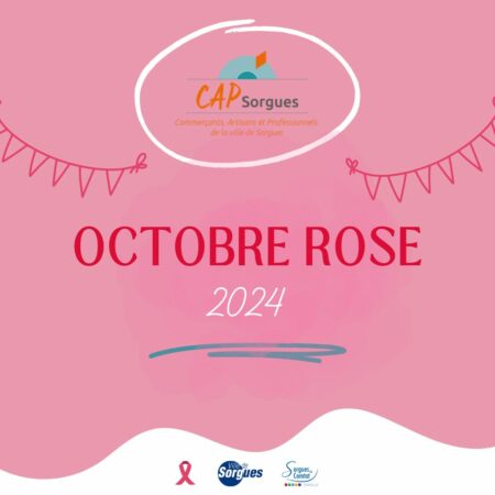 Octobre Rose 2024, Sorgues, Cap Sorgues, tombola, goodies, ateliers, conférence